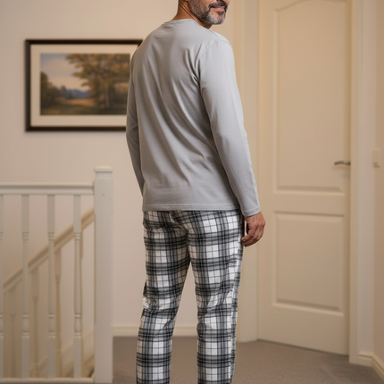 Herren Pyjama 3XL: Langarm mit Rundhalsausschnitt - Ansicht 1