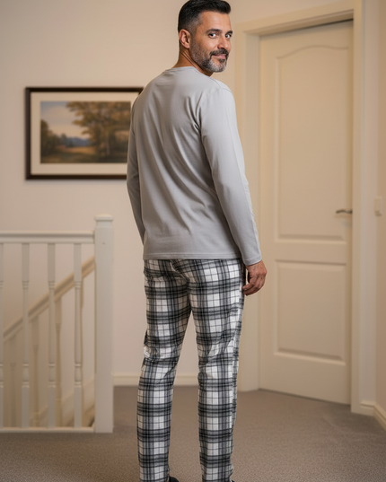 Herren Pyjama 3XL: Langarm mit Rundhalsausschnitt - Ansicht 1