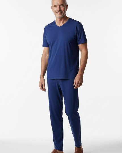 Herren Schlafanzug 6XL - Kurzarm mit V-Ausschnitt - Ansicht 5