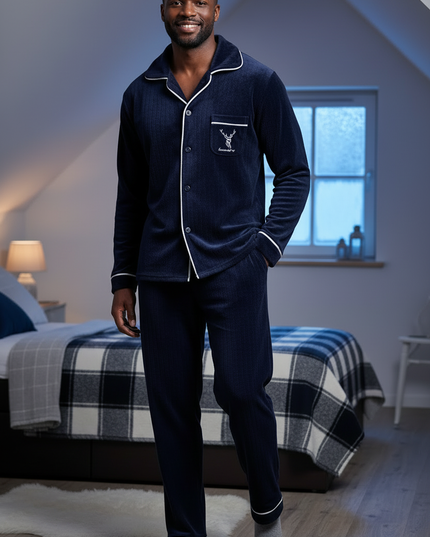Herren Schlafanzug Winter Flanell - warm & bequem - Ansicht 3