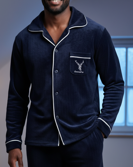 Herren Schlafanzug Winter Flanell - warm & bequem - Ansicht 4