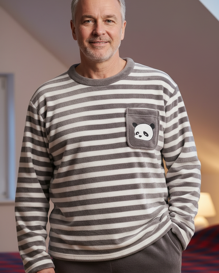 Lustiger Schlafanzug mit Panda-Motiv für Herren - Ansicht 4
