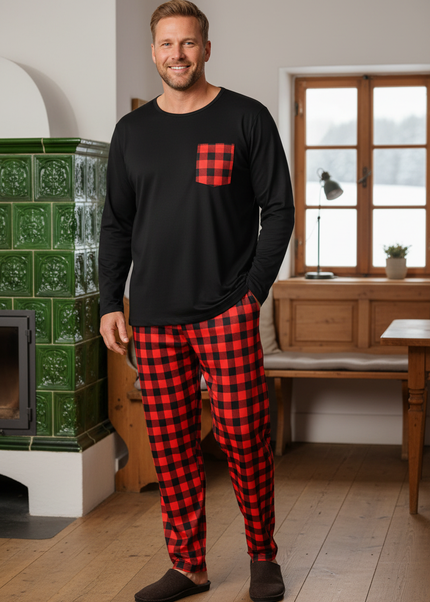 Pyjama Winter - Schwarz - Ansicht 1