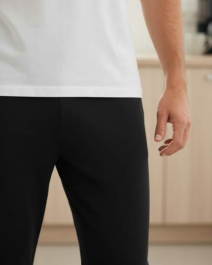 Pyjamahose Herren Schwarz - lang, elastischer Bund - Ansicht 4