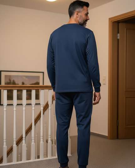 Schlafanzug mit Bündchen für Herren im Set - Ansicht 2
