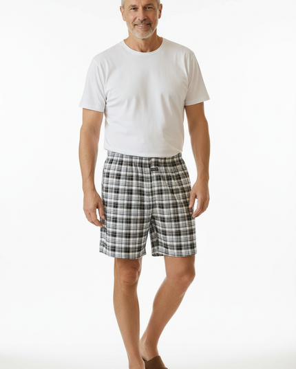 Schlafshorts Herren - kurze karierte Pyjamahose - Ansicht 5